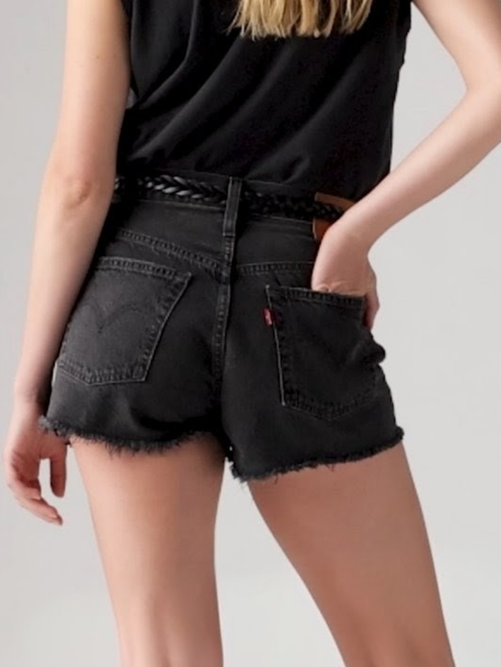NEW Levi Strauss 501® Original Fit High Rise Women's Shorts In Charcoal - 29